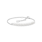 Bratara perle naturale albe din argint cu piatra DiAmanti SK22383B-W-G